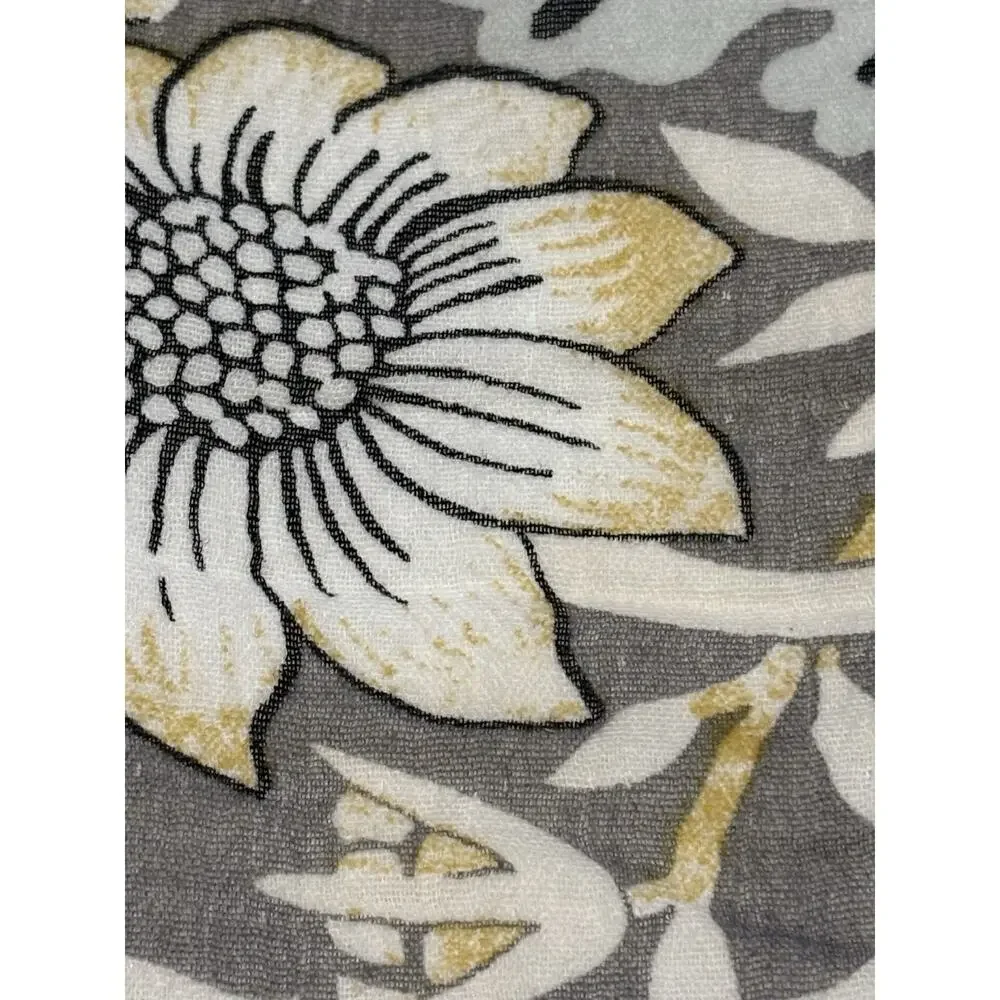 William Morris & Co Strawberry Thief Throw Blanket Cotton Gauze Fleece Grey NWT